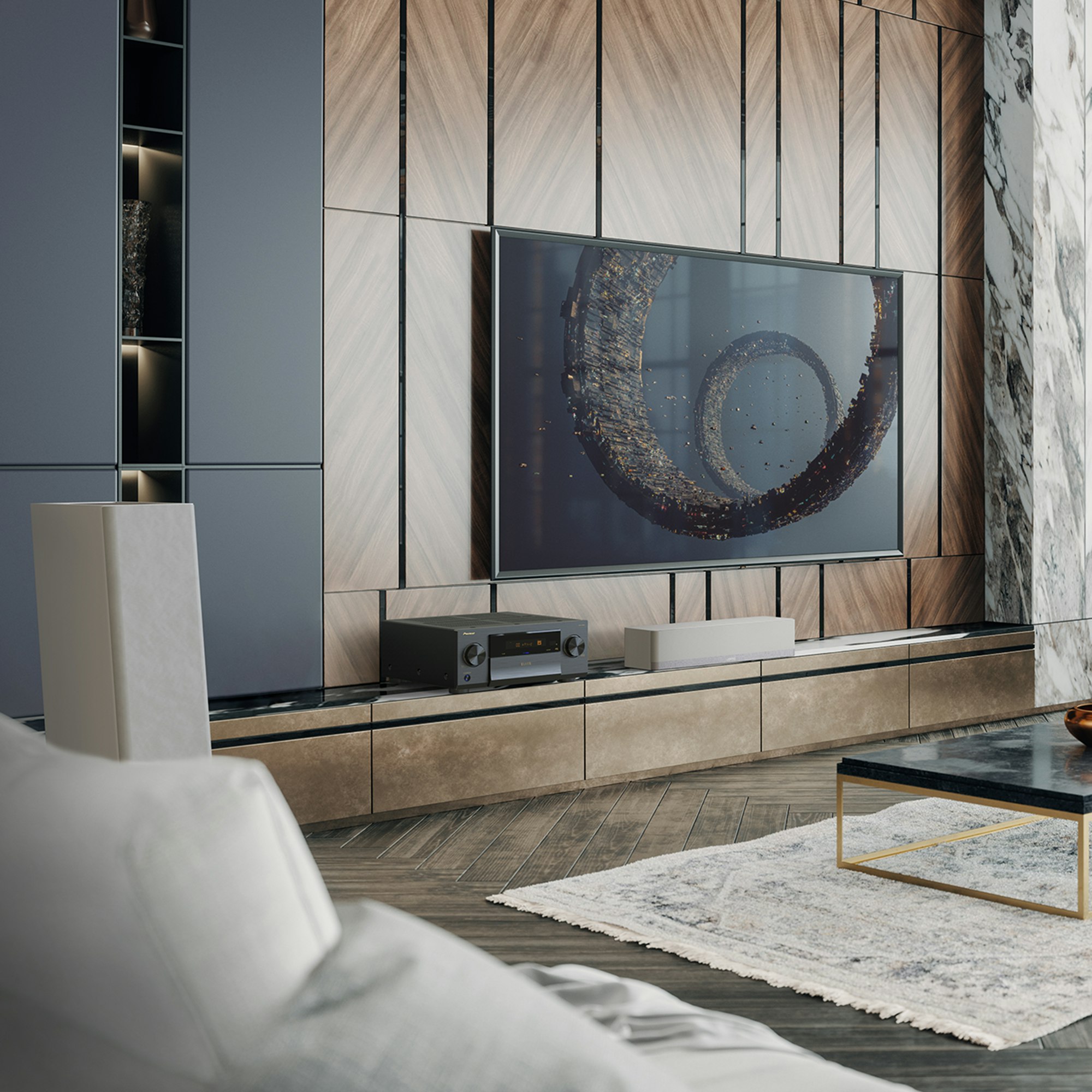 Elite VSX LX805 with Jamo System in Living Room Hero 2000x2000